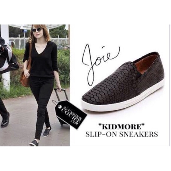 Joie Kidmore Black Snakeskin Sneakers - Picture 1 of 7